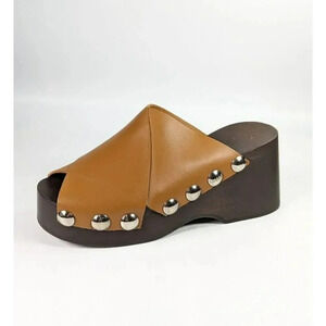 **Single Left Shoe** Ganni Women's Retro Stud-detail Platform Sandals Size 37